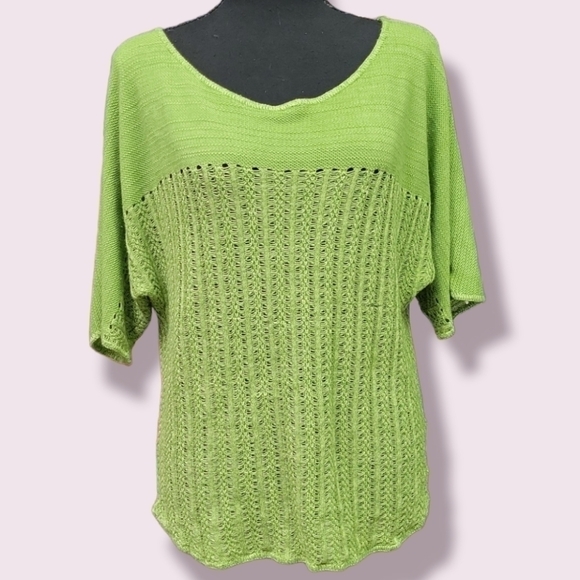 𝅺new Directions Open Stitch, Scoop Neckline Women's Sweater, Size Medium Petite - Picture 1 of 6